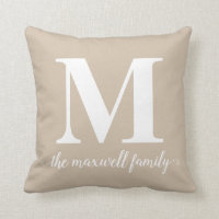 Monogramme de famille moderne classique et beige r