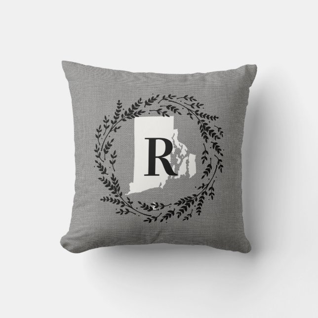 Coussin Monogramme de germe rustique de Rhode Island Jeu d (Recto)