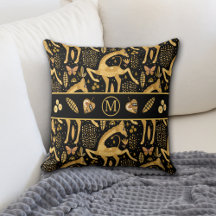 Monogramme de girafe en or noir exotique