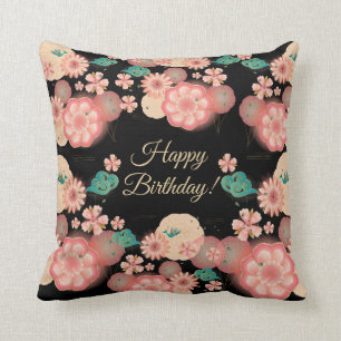 Coussin Monogramme de jardin d'agrément de pêche de