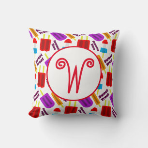 Coussin Monogramme de la barre de jus glacé d'été