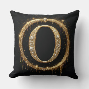 Coussin Monogramme de la lettre initiale O en or et diaman