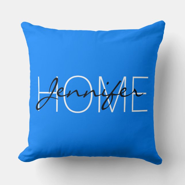 Coussin monogramme de la maison couleur Azure (Recto)