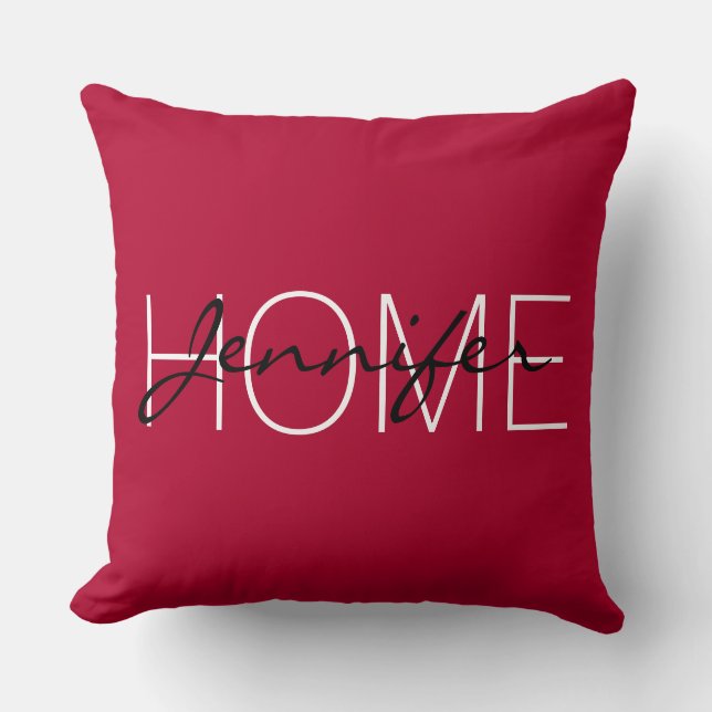 Coussin monogramme de la maison de couleur Alibama Crimson (Recto)