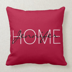 Coussin monogramme de la maison de couleur Alibama Crimson
