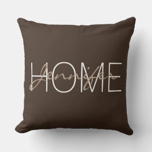 Coussin monogramme de la maison de couleur Bister