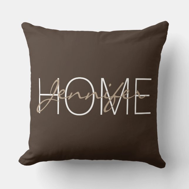 Coussin monogramme de la maison de couleur Bister (Recto)
