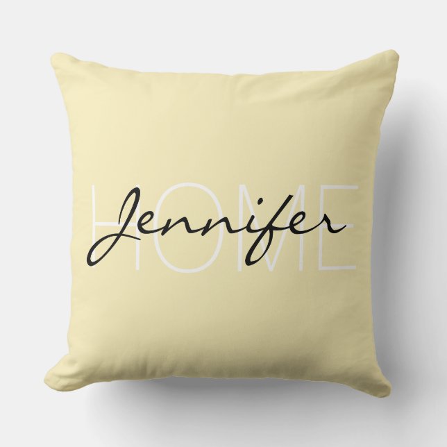 Coussin monogramme de la maison de couleur blonde (Recto)