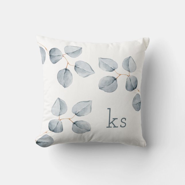 Coussin Monogramme de la simplicité | d'eucalyptus (Recto)