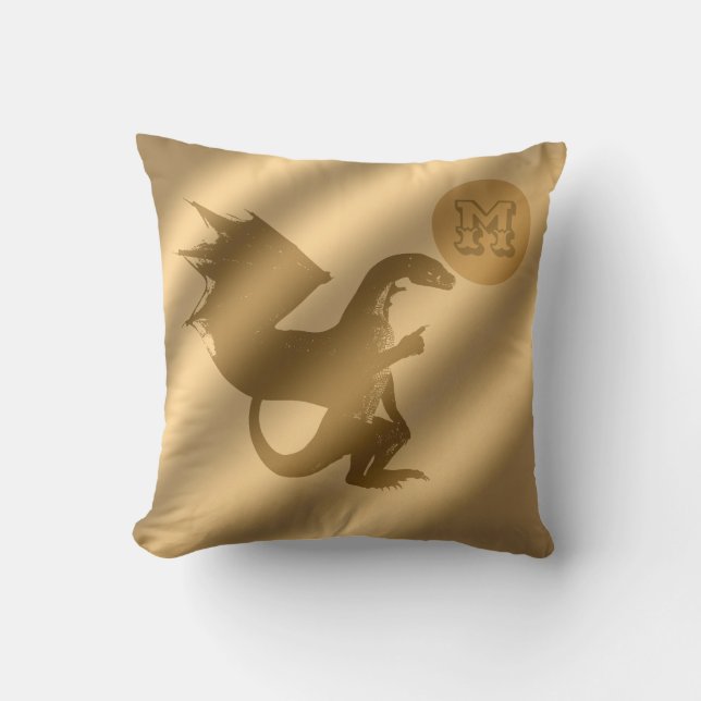 Coussin Monogramme de luxe Dragon Gold (Recto)