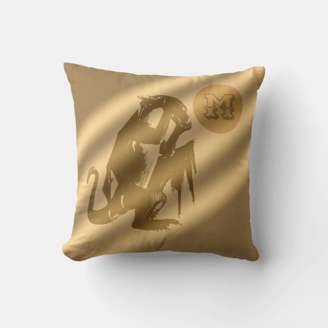 Coussin Monogramme de luxe Dragon Gold (Recto)