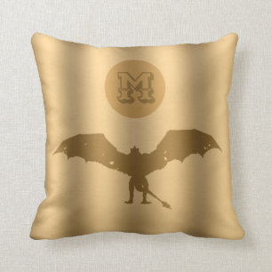 Coussin Monogramme de luxe Dragon Gold