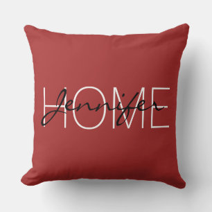 Coussin monogramme de maison couleur Auburn