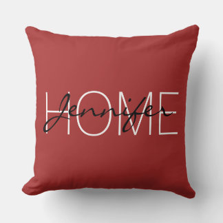 Coussin monogramme de maison couleur Auburn