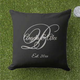 Coussin Monogramme de mariage anniversaire de mariage Fanc