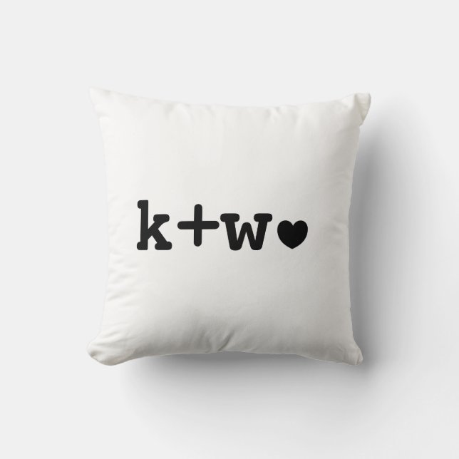 Coussin Monogramme de mariage Initiales de la mariée et du (Recto)
