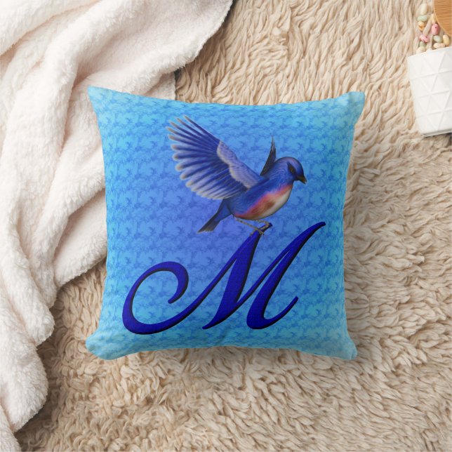 Coussin Monogramme de merlebleu initial M (Couverture)