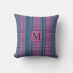 Coussin Monogramme de Motifs à plis géométriques vert viol