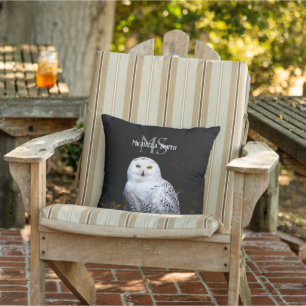 Coussin Monogramme de nom personnalisé de majestueuse chou