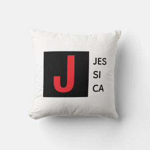 Coussin Monogramme de nom professionnel élégant moderne