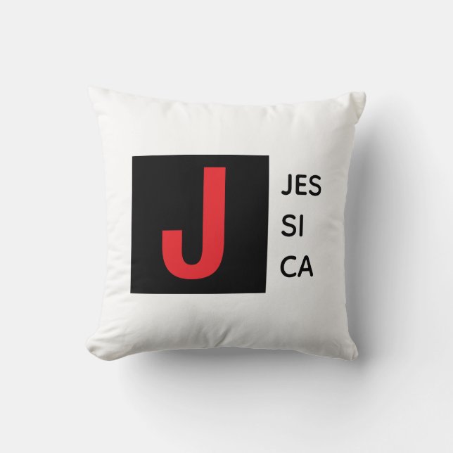 Coussin Monogramme de nom professionnel élégant moderne (Recto)