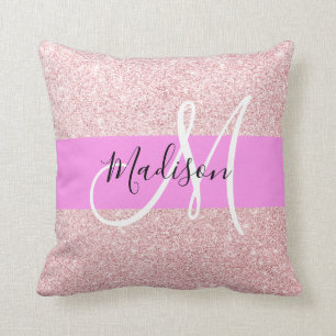 Coussin Monogramme de Parties scintillant dorée Glam Blus