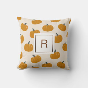 Coussin Monogramme de patchs Citrouille personnalisé