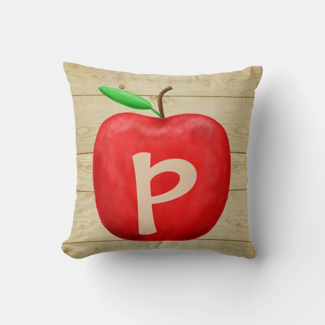 Coussin Monogramme de pomme rouge (Recto)