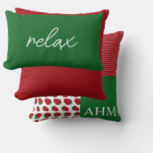 Monogramme de style courtepointe fraises et rayure