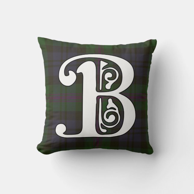 Coussin Monogramme de tartan de clan de Baird (Recto)