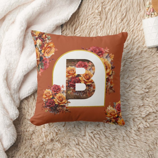 Coussin MONOGRAMME DÉCORATIVE ( TOUTE LETTRE ) Florale d'a (Couverture)