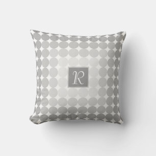 Coussin Monogramme des cercles gris modernes