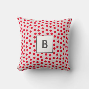 Coussin monogramme des Pois de couleurs personnalisables