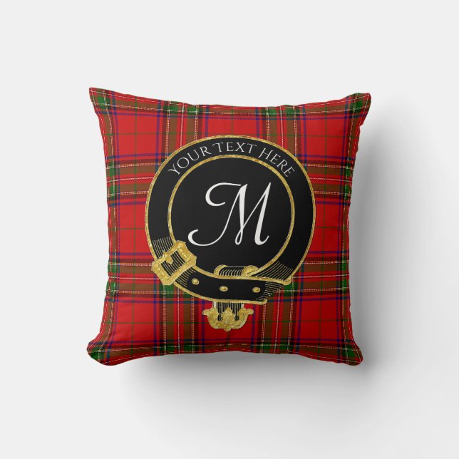Coussin Monogramme écossais de Tartan Crest (Recto)