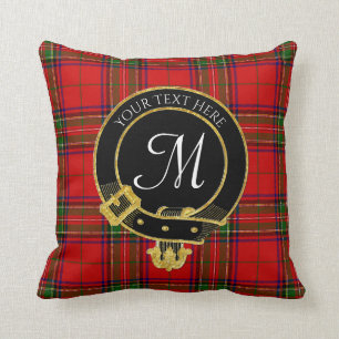 Coussin Monogramme écossais de Tartan Crest