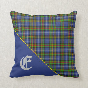 Coussin Monogramme élégant de tartan de clan d'Estes