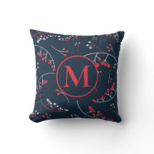 monogramme élégant rouge vif bleu motif