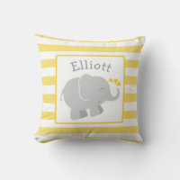 Monogramme éléphant moderne jaune et gris