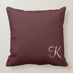 Coussin Monogramme en cuir de Bourgogne