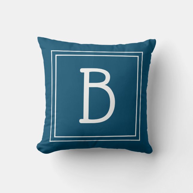 Coussin Monogramme encadré chic Lettre initiale tendance b (Recto)