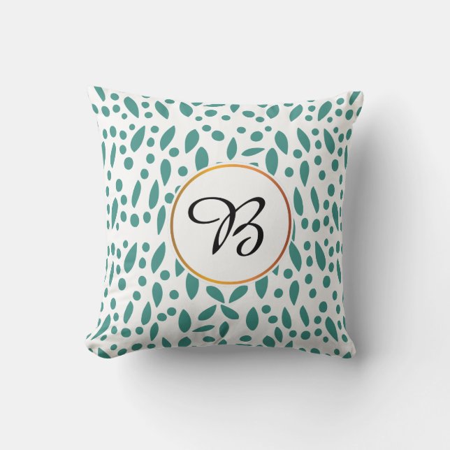 Coussin monogramme et feuille (Recto)