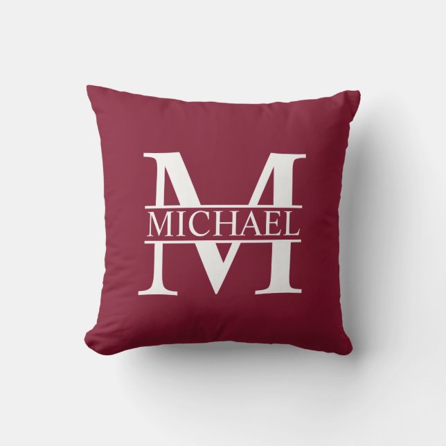 Coussin Monogramme et nom personnalisés (Recto)