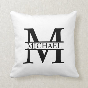 Coussin Monogramme et nom personnalisés