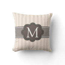 Monogramme fait sur commande Brown de rayures