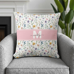 Coussin Monogramme Fleur Sauvage