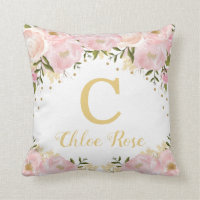 Monogramme floral Blush or personnalisé Photo Nurs