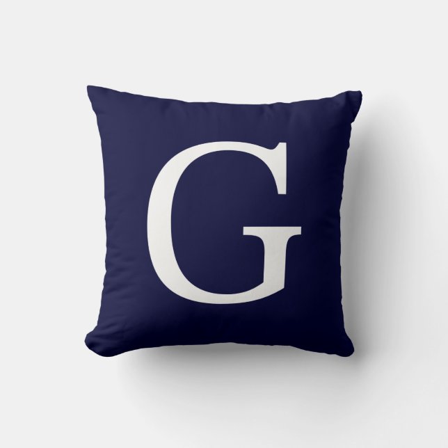 Coussin Monogramme G Sur Le Bleu De La Marine (Recto)