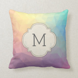 Coussin Monogramme géométrique coloré