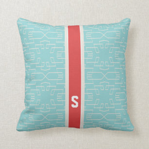 Coussin Monogramme géométrique de motif d'abrégé sur c