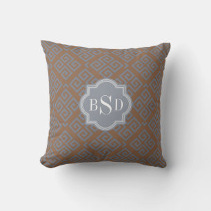 Coussin Monogramme géométrique de motif d'abrégé sur chic